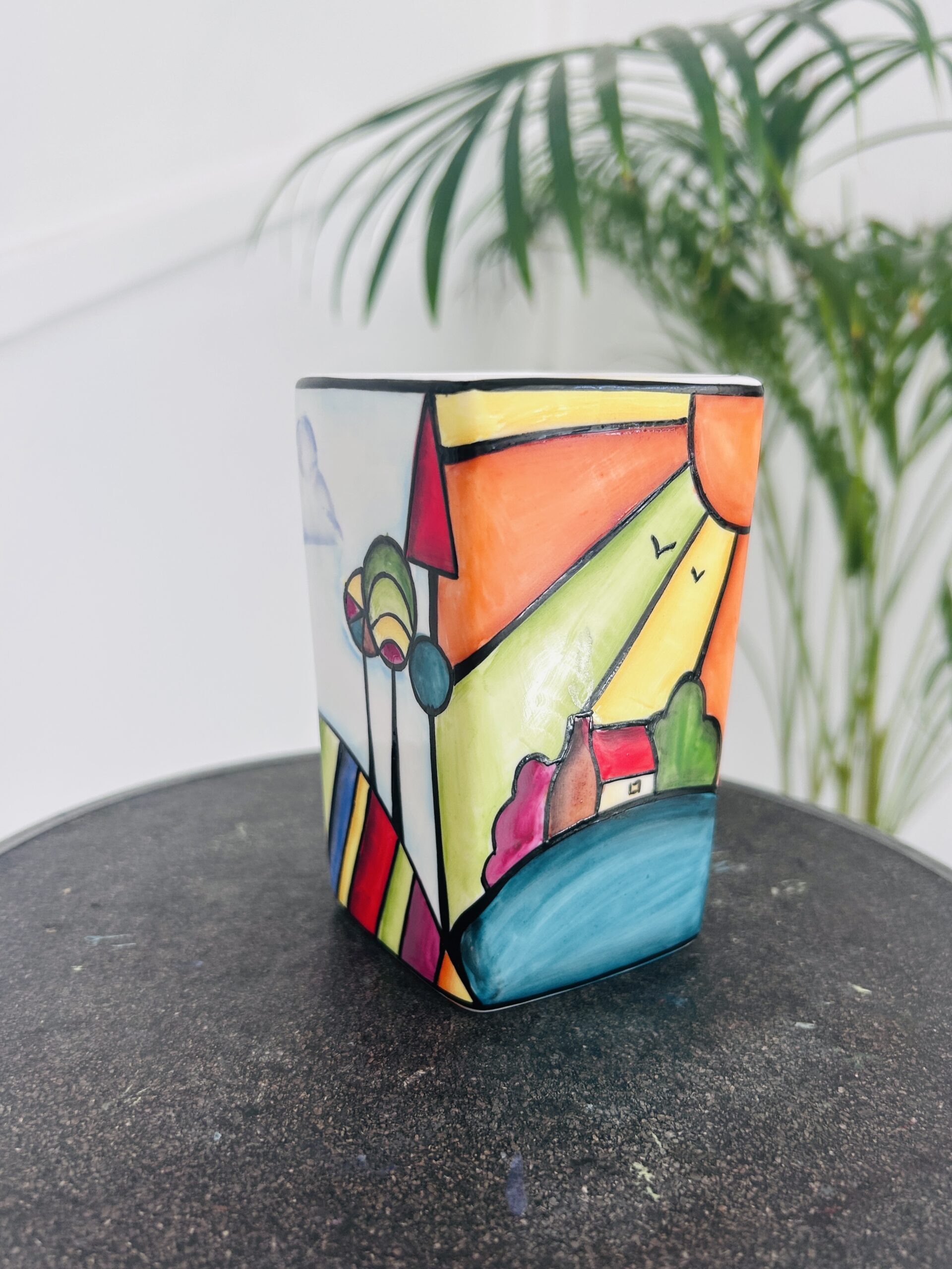 ( SOLD) Summers edge one of a kind sqaure vase - Image 4