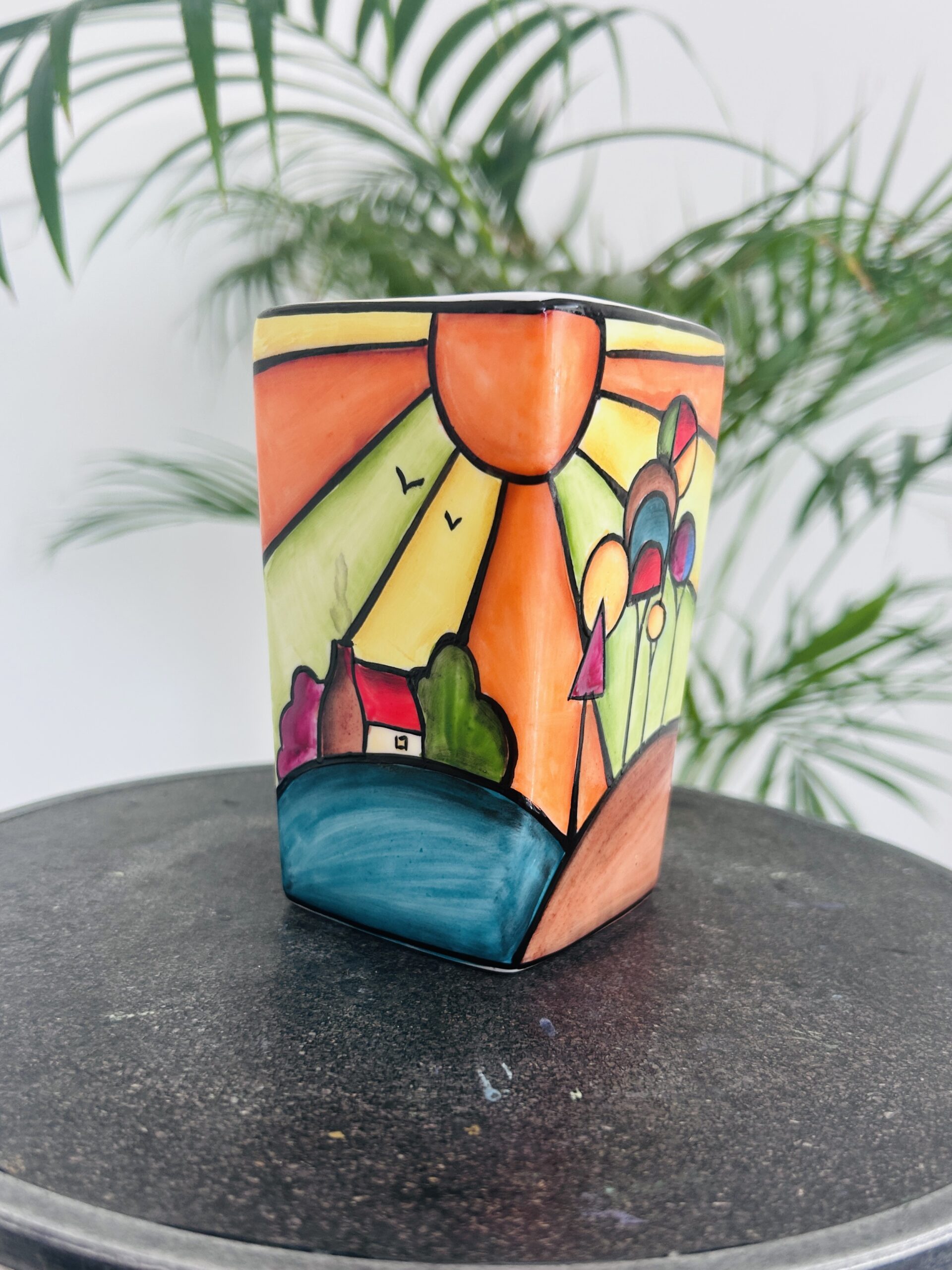( SOLD) Summers edge one of a kind sqaure vase