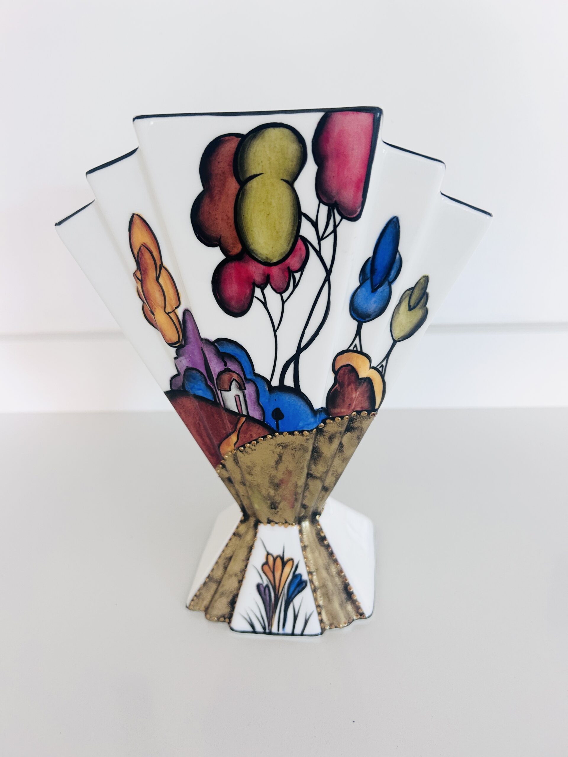 House on the hill one of a kind fan vase ( SOLD)