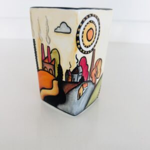 Valley of the kilns one of a kind sqaure vase