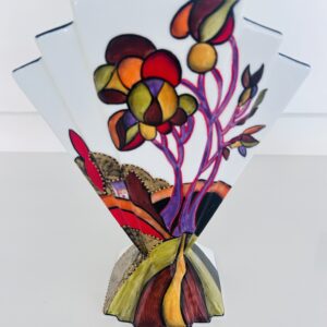House on the hill one of a kind  fan vase (